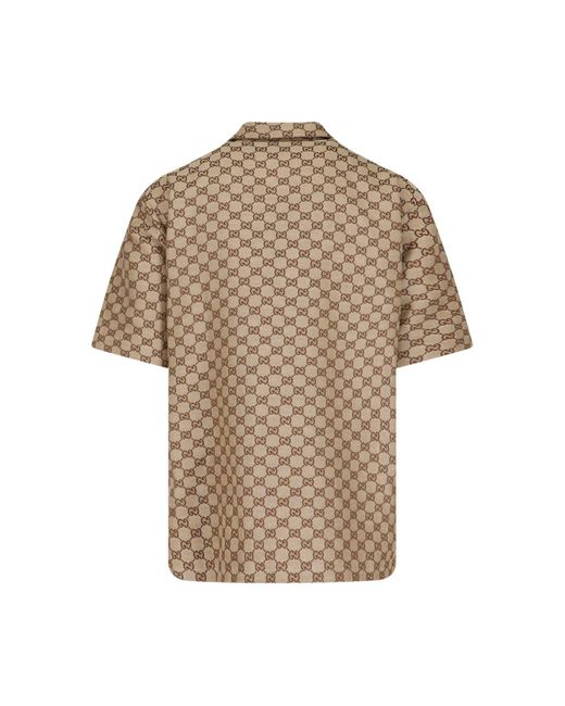 Gucci Natural 'Gg' Linen Shirt for men