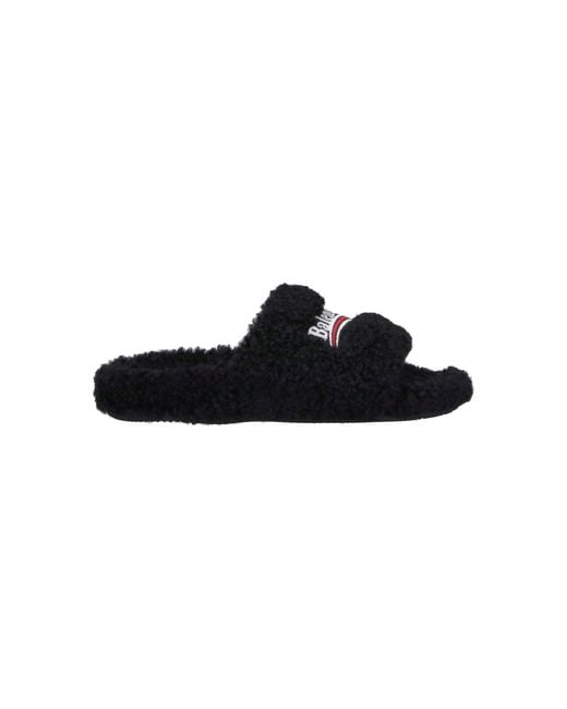 Balenciaga Black Sandals “Furry”