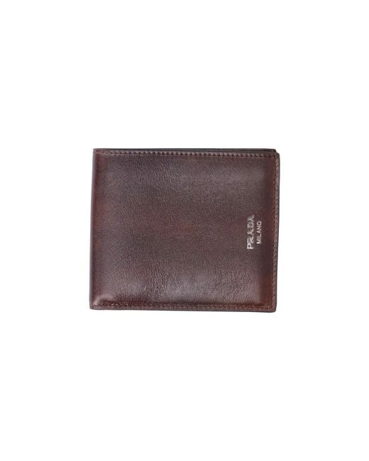 Prada Purple Bi-Fold Logo Wallet for men
