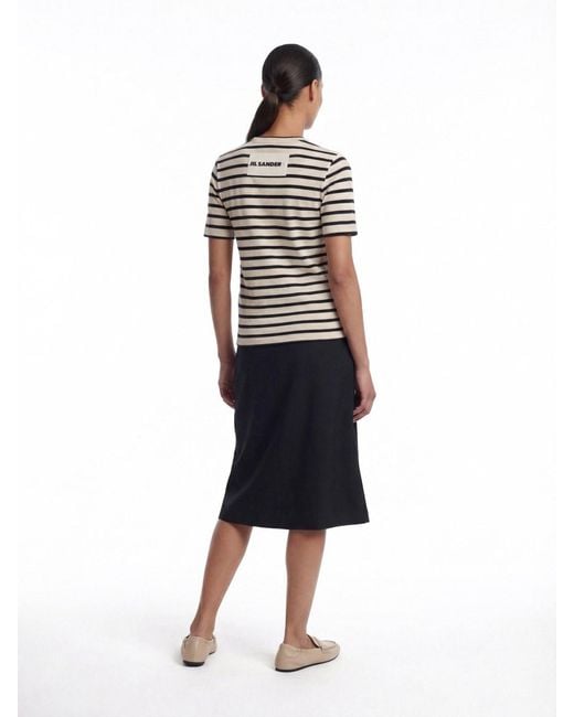 Jil Sander Black Striped T-Shirt