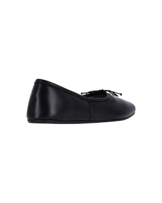 Vivienne Westwood Black Leather Flats With Rounded Toe