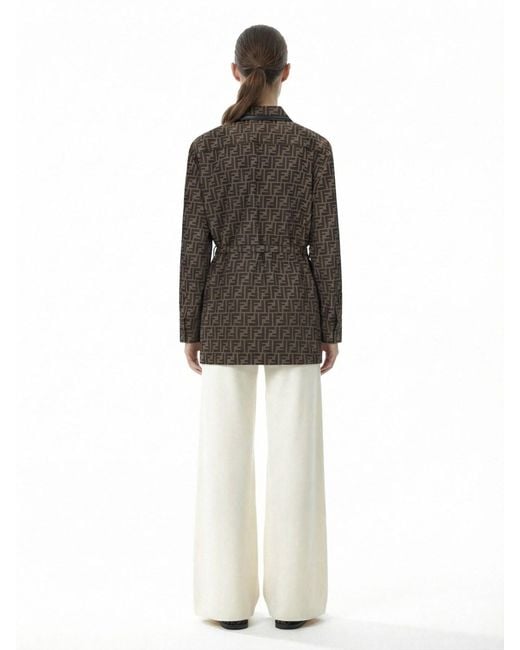 Fendi Gray Belt Detail Jacket