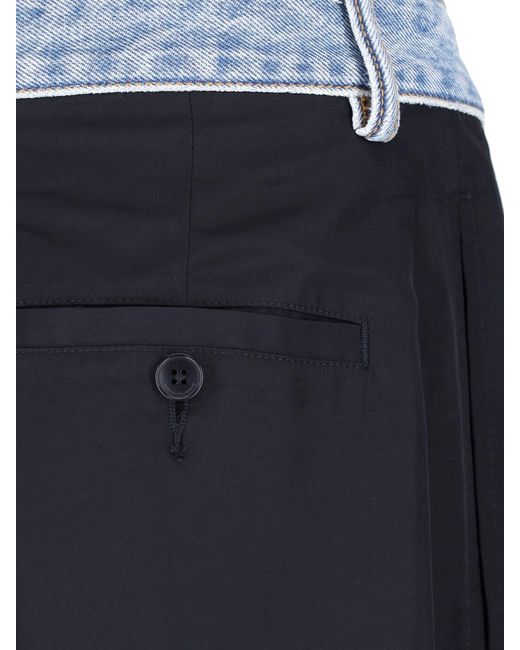 Alexander Wang Blue Denim Waistband Straight Leg Trousers