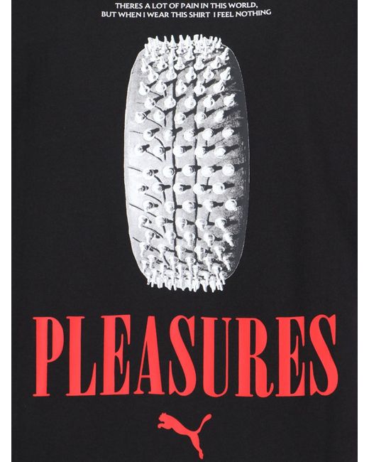 PUMA Black X Pleasures Logo T-shirt for men