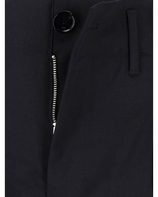 AMI Blue Tailored Wool Trousers