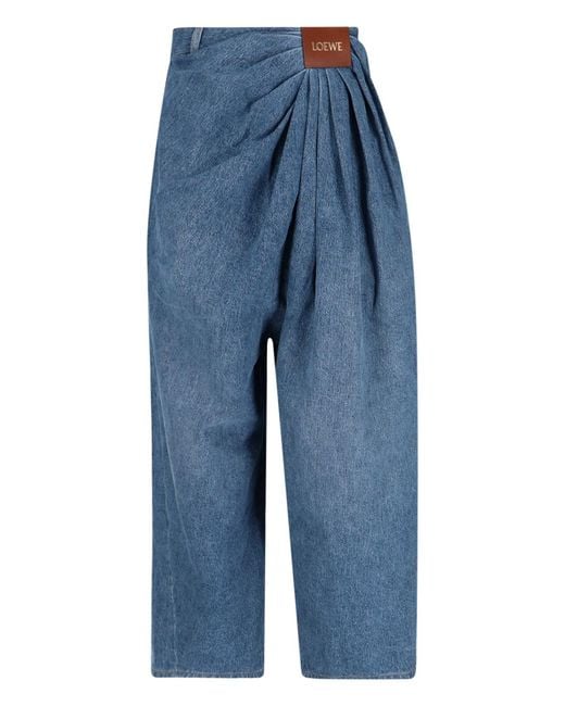 Loewe Blue Draped Jeans
