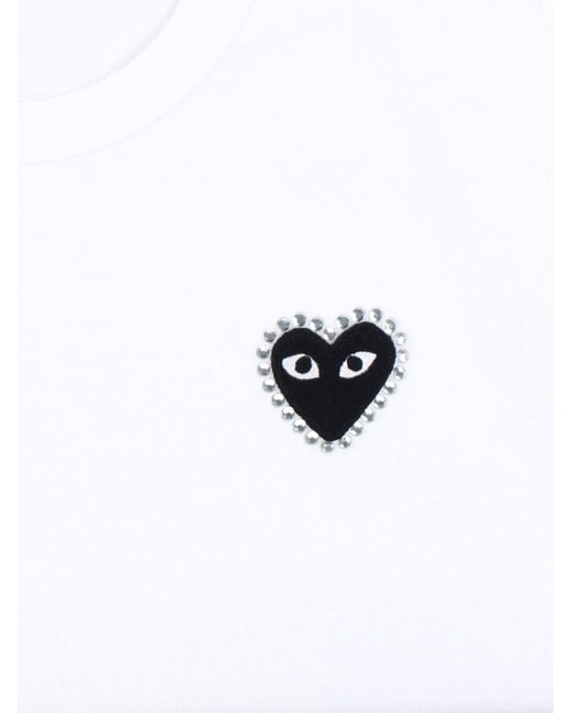 COMME DES GARÇONS PLAY White Play Logo Cotton T-Shirt for men