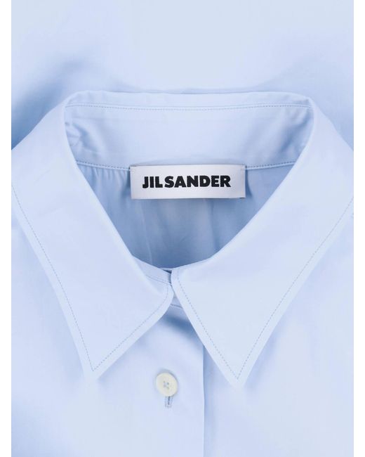 Jil Sander Blue Light Classic Collar Cotton Shirt
