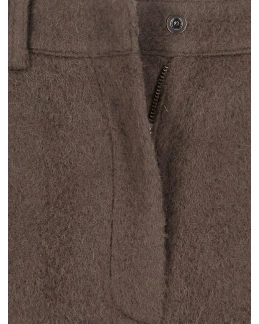 Low Classic Brown Wool And Alpaca Blend Pants