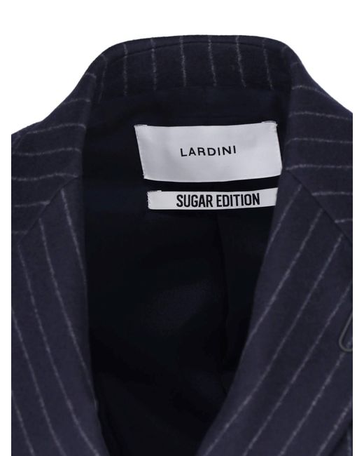 Lardini Blue Double-Breasted Wool Blazer