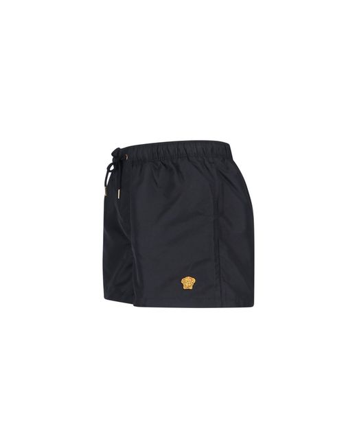 Versace Blue Swim Golfo Medusa Patch Swim Shorts for men