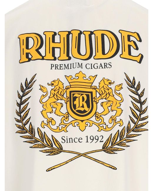 Rhude White 'cresta Cigar' T-shirt for men