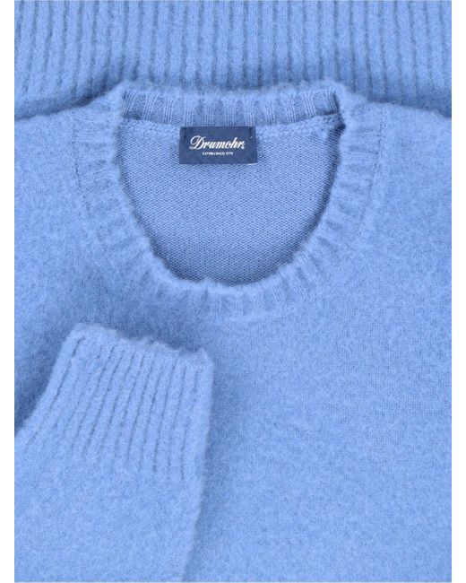 Drumohr Blue Cashmere Sweater for men