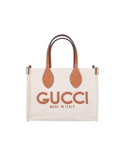 Gucci White Mini Logo Tote Bag