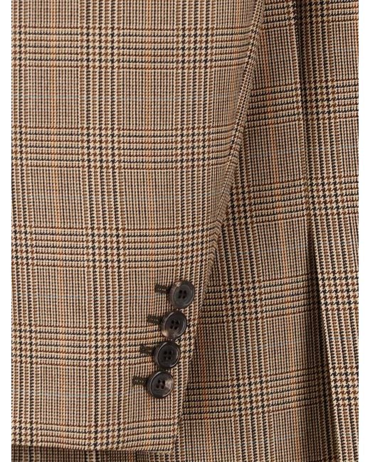 Saint Laurent Natural Double-Breasted Wool Blazer