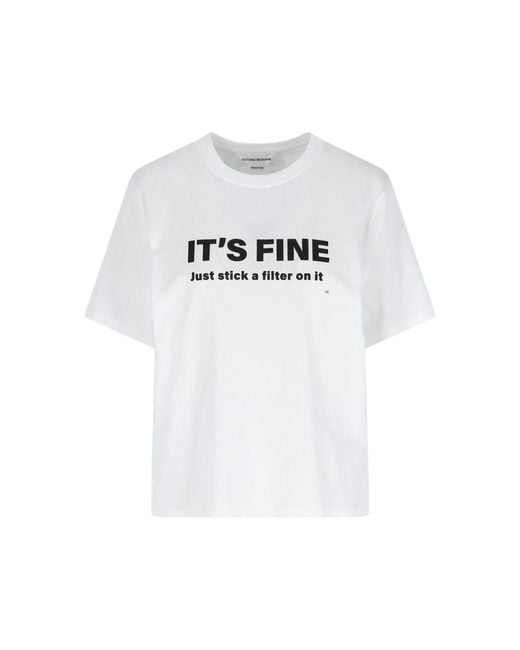 Victoria Beckham White Lightweight 100% Cotton T-Shirt For