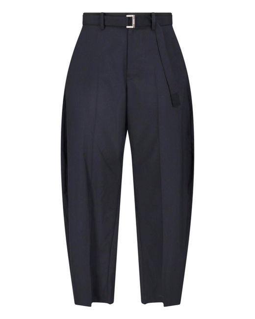 Sacai Blue Tailored Pants With Belt for men