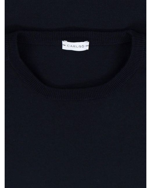 Caruso Blue Cotton T-Shirt for men