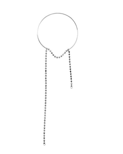 MM6 by Maison Margiela White Rhinestone Pendant Necklace