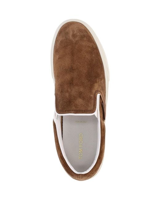 Tom Ford Brown Slip-On Sneakers “Jude” for men
