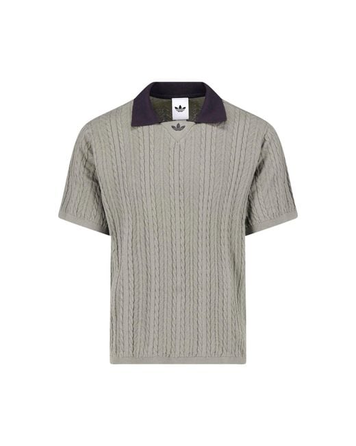 Adidas Gray Knit Polo for men