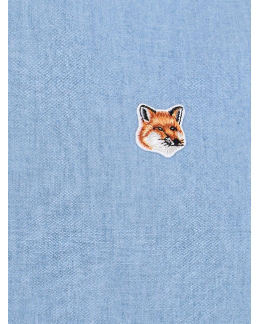 Maison Kitsuné Blue 'fox Head' Shirt for men