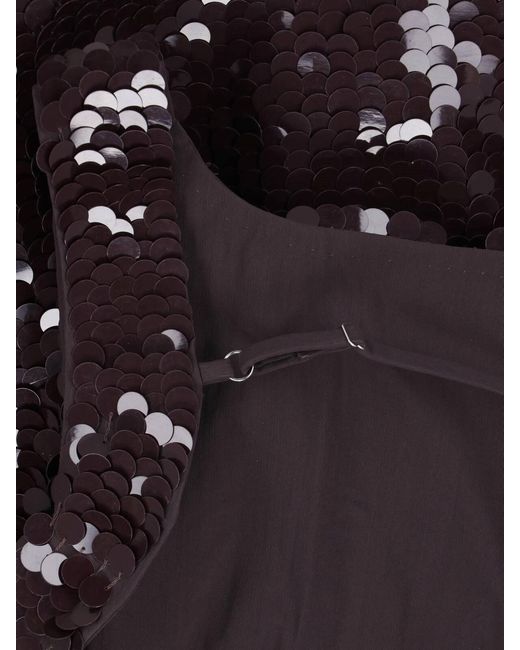 P.A.R.O.S.H. Black Sequin Sleeveless Top