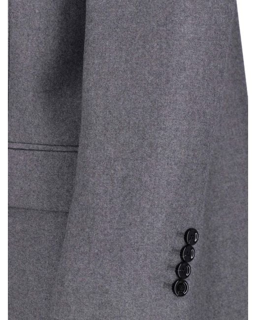 Lardini Gray Double-Breasted Cashmere Coat