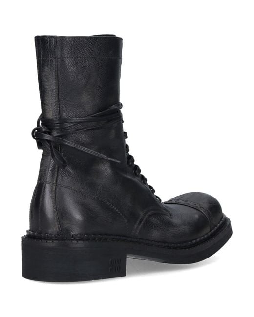 Miu Miu Black Lace Up Ankle Boots