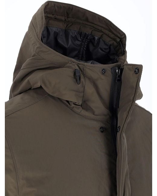 Stone Island Brown Hooded Jacket "Micro Reps" for men