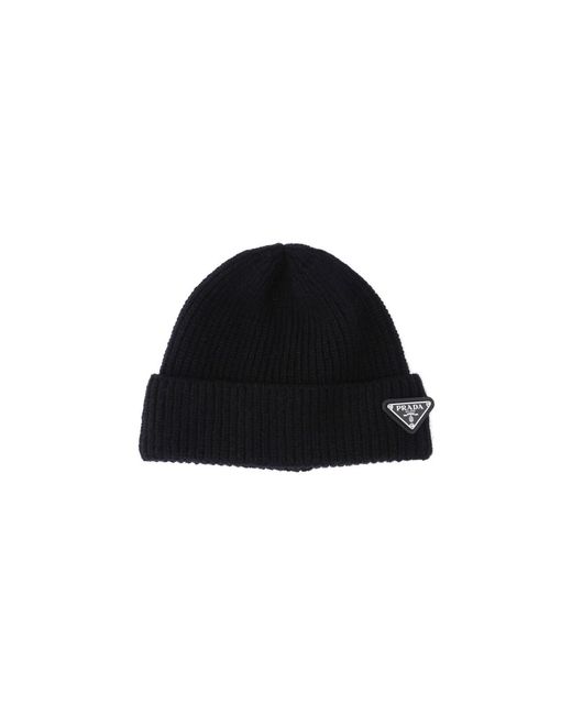 Prada Black Cashmere Beanie for men