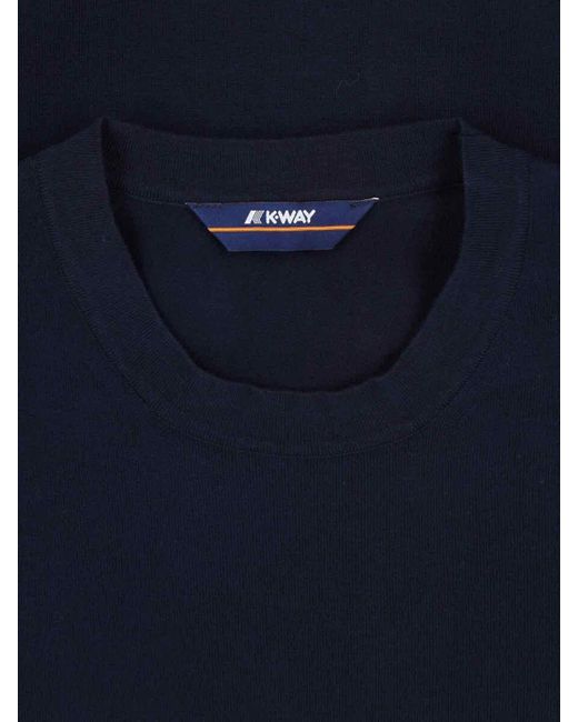 K-Way Blue 'Combe' Crew Neck Sweater for men