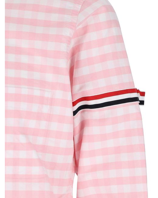 Thom Browne Pink Checked Shirt for men