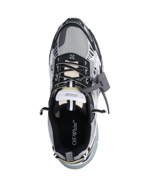 Off-White c/o Virgil Abloh Gray Street-Ready Contrast-Trim Sneakers for men