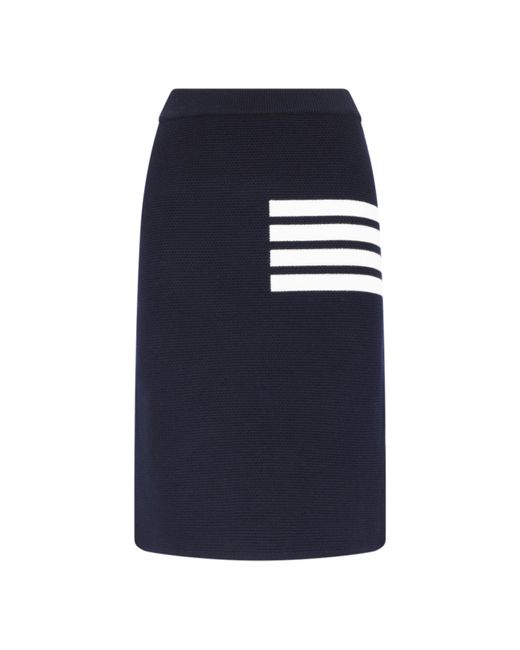 Thom Browne Blue '4-bar' Midi Skirt