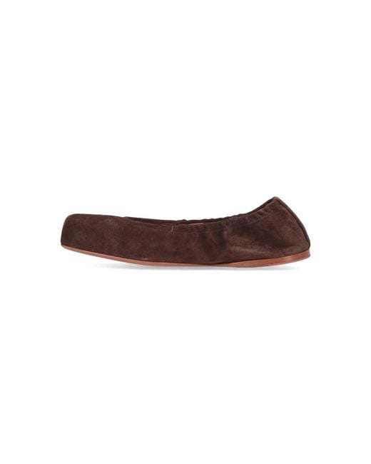 Alaïa Brown "Flat" Square Ballet Flats