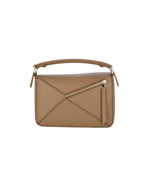 Loewe Brown Luxury Small Puzzle Bag In Soft Grained Calfskin