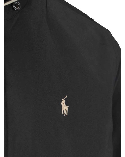 Black polo jacket with white horse hot sale