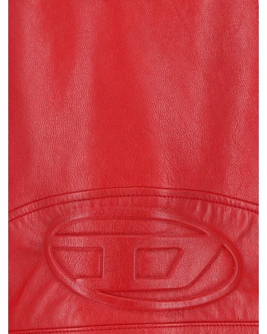 DIESEL Red Premium Goat Leather Jacket For for men