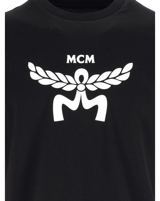 MCM Black Organic Cotton Logo T-Shirt for men