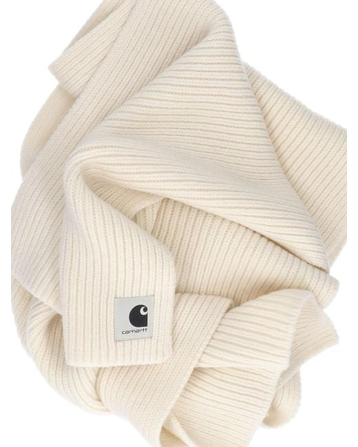 Carhartt White Ribbed Knit Scarf