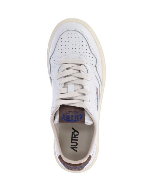 Autry White Cow Leather & Suede Sneakers