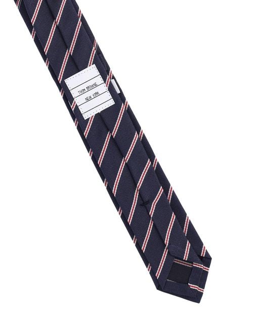 Thom Browne Blue Silk Tie for men
