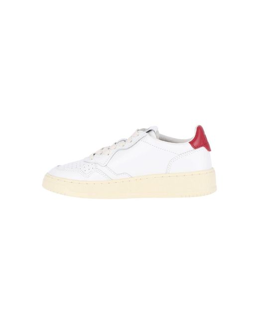 Autry White Medalist Leather Low-Top Sneakers