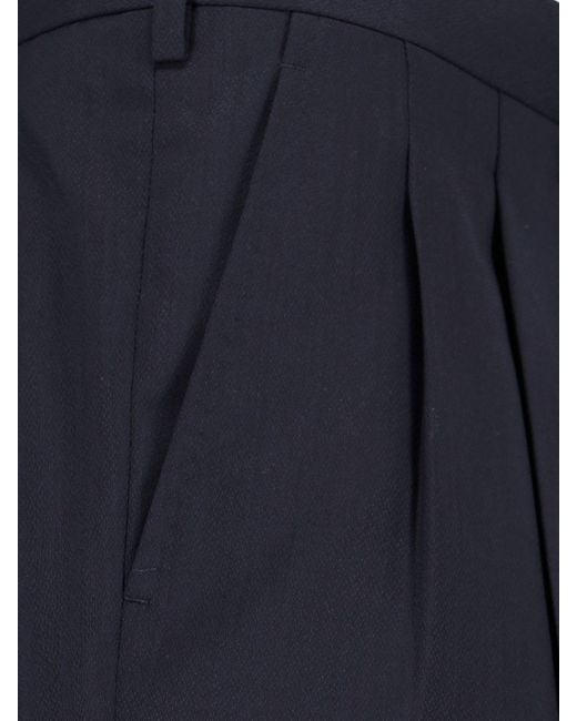 Giorgio Armani Blue Virgin Wool Straight Pants for men