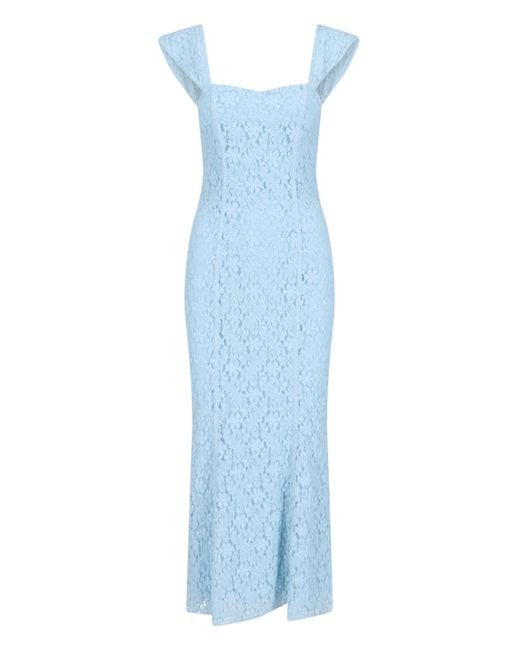 ROTATE BIRGER CHRISTENSEN Blue Maxi Lace Dress