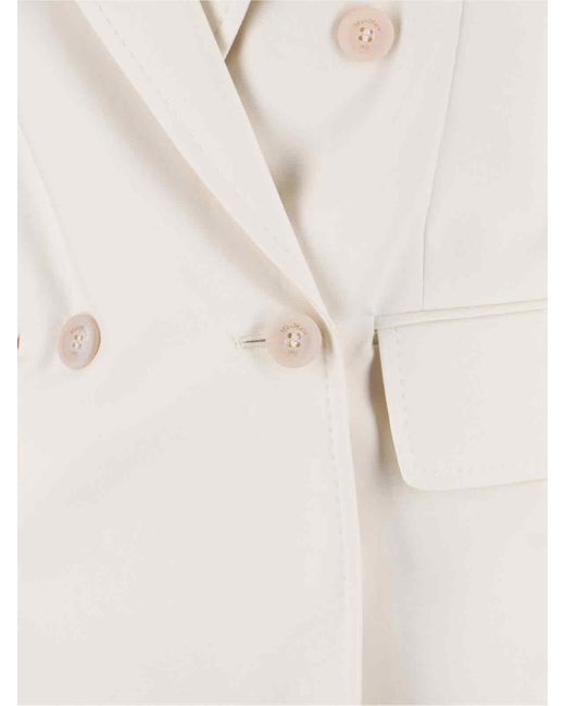 Max Mara White Suez Double-Breasted Blazer