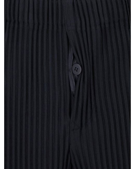 Homme Plissé Issey Miyake Blue Pleated Straight-Leg Pants for men