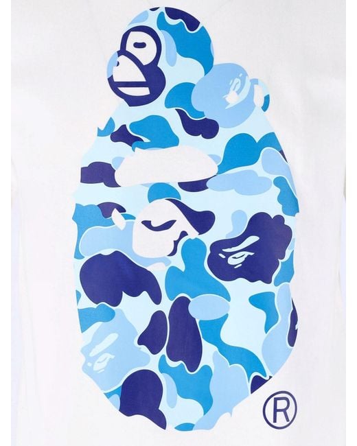 A Bathing Ape Blue T-Shirt "Camo Milo" for men