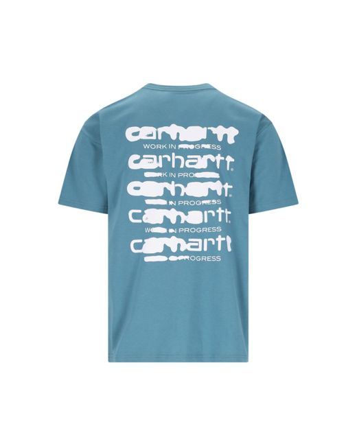 Carhartt Blue 's/s Ink Bleed' Print T-shirt